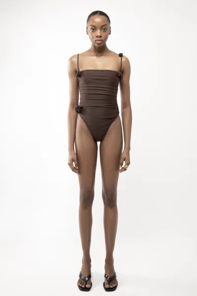 Arakii Rose Swimsuit In Brown