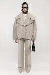Arakii Rounded Wool Jacket In Gray