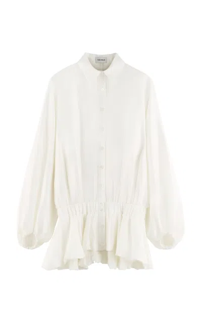 Arakii Ruffled Balloon Mini Dress Exclusive In White