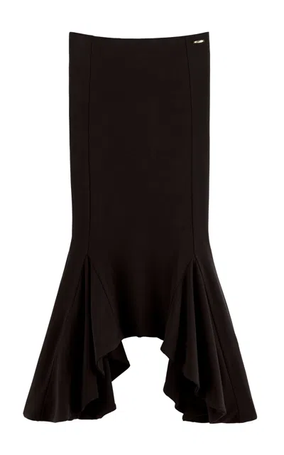 Arakii Ruffled Jersey Midi Skirt Exclusive In Brown