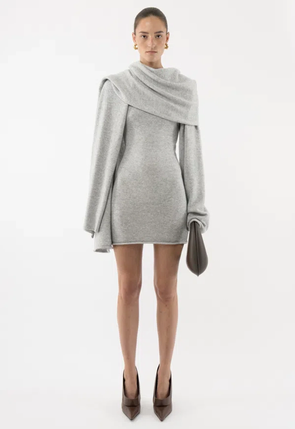 Arakii Scarf Dress In Gray | ModeSens