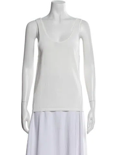 Pre-owned Arakii Scoop Neck Sleeveless Top In White