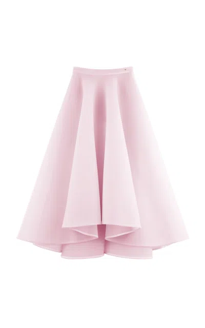 Arakii Scuba Ruffled Midi Skirt Exclusive In Pink