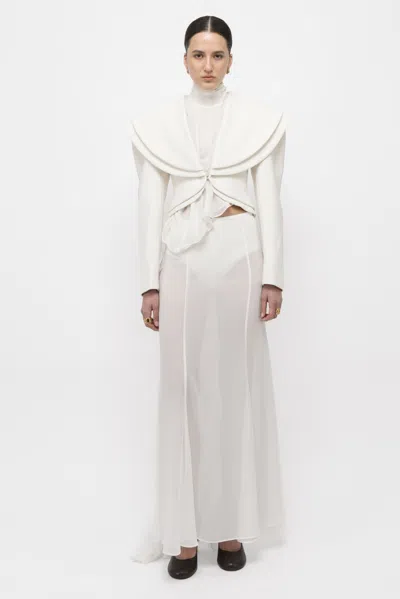 Arakii Sheer Maxi Skirt In White