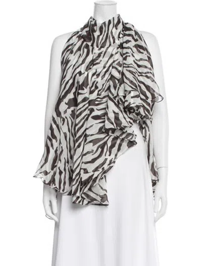 Pre-owned Arakii Silk Animal Print Top In Multicolor