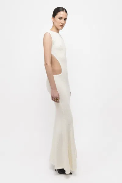 Arakii Sleek Back Knit Dress In White