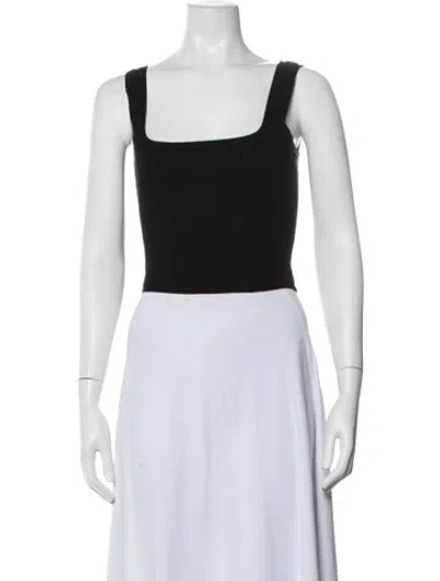 Pre-owned Arakii Square Neckline Sleeveless Crop Top In Black/white