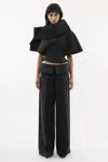 Arakii Structured Wool Pants In Gray