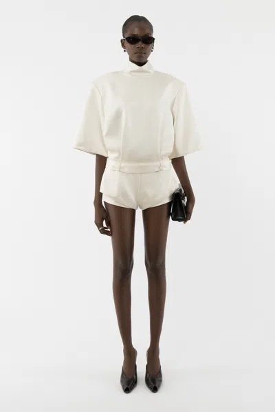 Arakii Tailored Boxy Playsuit In White