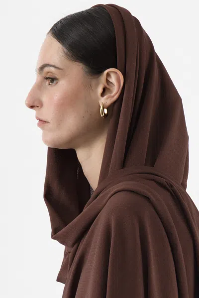 Arakii Thin Knit Scarf In Brown