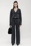 Arakii Tight Waist Cardigan In Gray
