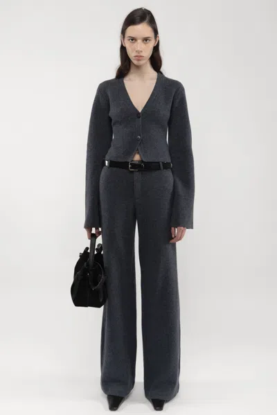 Arakii Tight Waist Cardigan In Gray