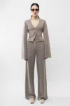 Arakii Tight Waist Cardigan In Gray