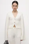 Arakii Tight Waist Cardigan In White