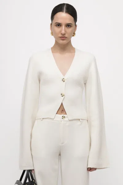 Arakii Tight Waist Cardigan In White