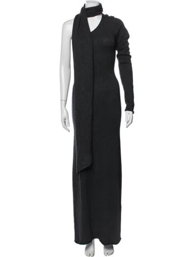 Pre-owned Arakii V-neck Long Dress In Grey