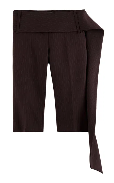 Arakii Wide Belted Capri Pants Exclusive In Brown