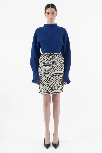 Arakii Zebra Jaquard Skirt In Animal Print