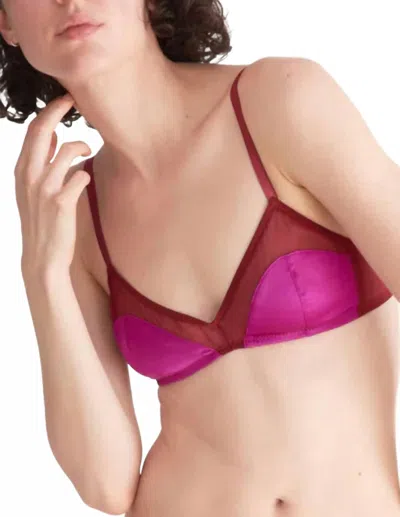 Araks Beatrice Silk Chiffon Bralette In Amaranth In Pink