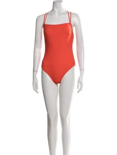 Pre-owned Araks Cutout Accent One-piece In Orange