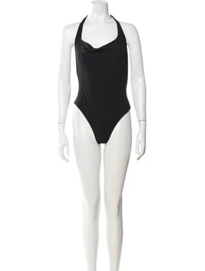 Pre-owned Araks Cutout Accent One-piece W/ Tags In Black/white