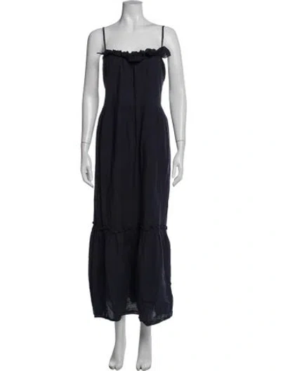 Pre-owned Araks Linen Long Dress In Blue