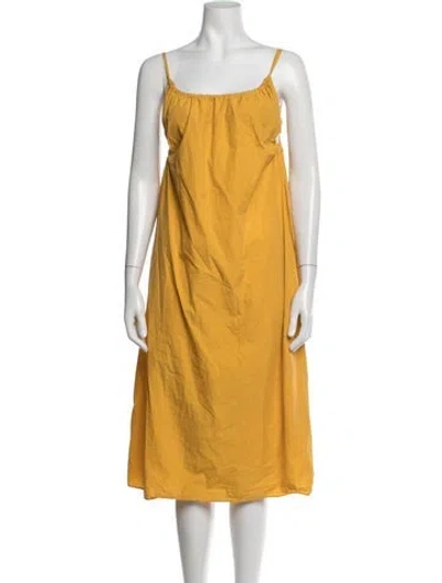 Pre-owned Araks Scoop Neck Midi Length Dress In Yellow