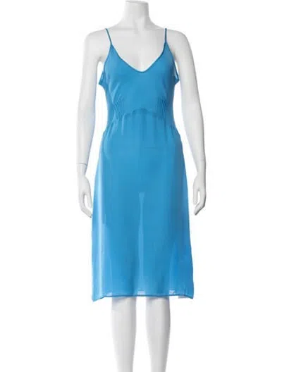 Pre-owned Araks Silk Knee-length Dress In Blue