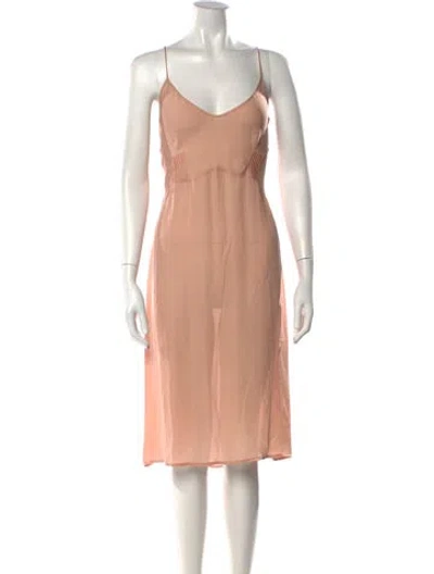 Pre-owned Araks Silk Midi Length Dress In Pink