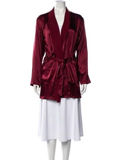 Pre-owned Araks Silk Robe In Burgundy