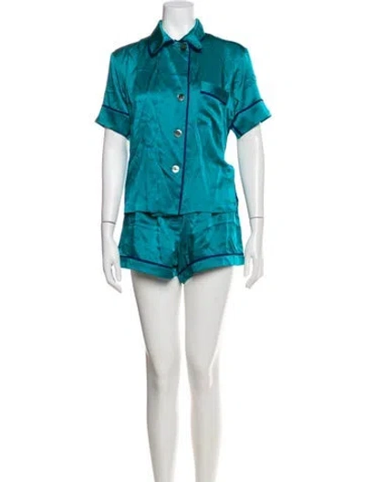 Pre-owned Araks Silk Short Set W/ Tags In Blue