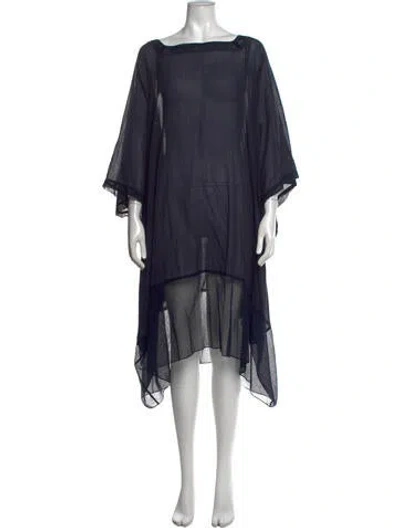 Pre-owned Araks Square Neckline Midi Length Dress In Blue