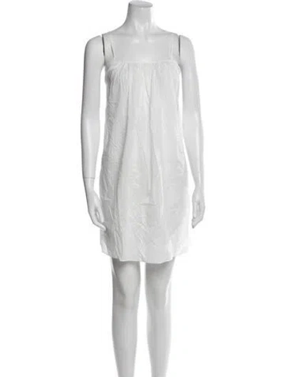 Pre-owned Araks Square Neckline Mini Dress In White