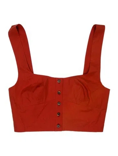 Pre-owned Araks Square Neckline Sleeveless Crop Top In Orange