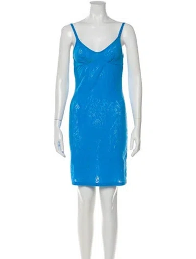 Pre-owned Araks V-neck Mini Dress In Blue