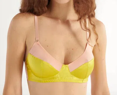 Araks Willow Silk Charmeuse Bralette In Birdie Peach In Multi