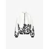 Aram Womens White And Black Leopard Leopard Relaxed-fit Woven Jacket