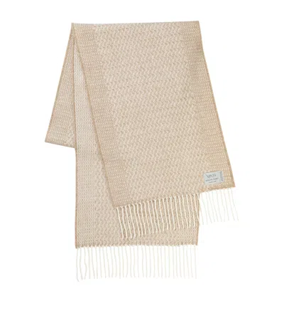 Araminta Campbell Alpaca-blend Rippling Barley Scarf In Brown