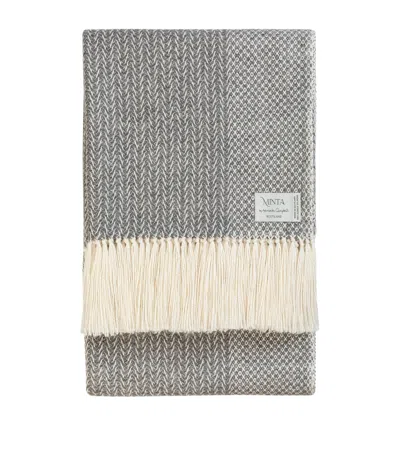 Araminta Campbell Large Alpaca-blend Woodland Throw In Gray