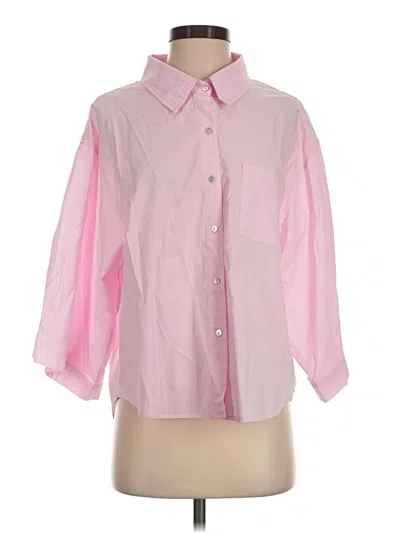 Pre-owned Araminta James 3/4 Sleeve Button Down Shirt In Pink