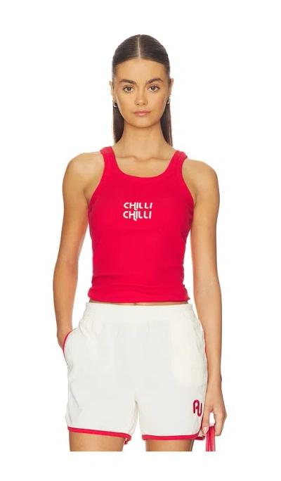 Araminta James Chilli Knit Tank Top In Red