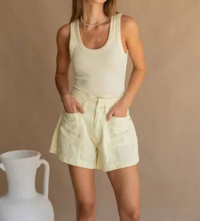 Araminta James Cleo Denim Short In Lemon Butter In Multi