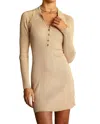 ARAMINTA JAMES KNIT LONG SLEEVE MINI DRESS IN ECRU