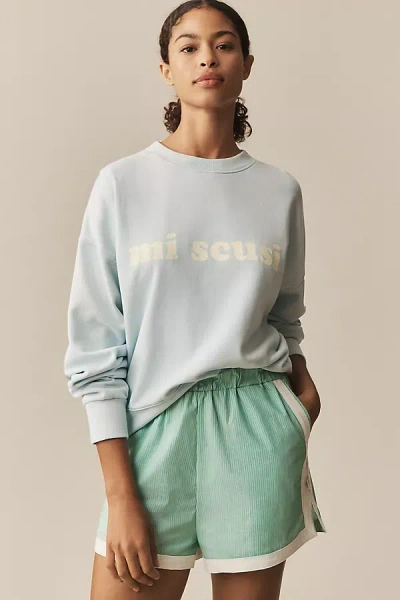 Araminta James Mi Scusi Long-sleeve Sweatshirt In Blue