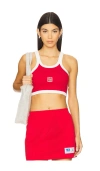 Araminta James Monogram Cropped Tank In Cherry