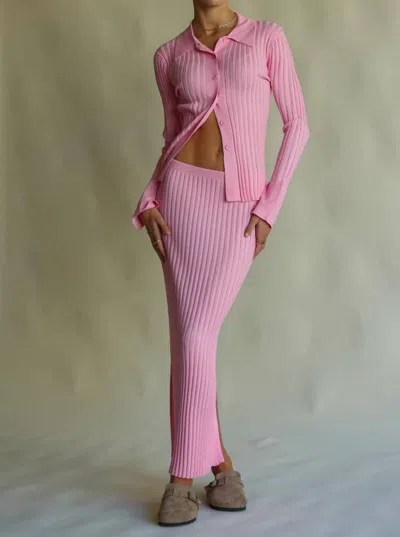 Araminta James Moon Rise Knit Skirt In Peony In Pink