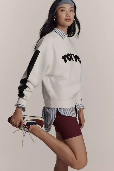 Araminta James Tokyo Graphic Crew-neck Sweatshirt In White