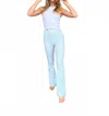 Araminta James Waffle Flare Pants In Blue Stripe