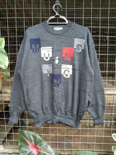 Pre-owned Aran Isles Knitwear X Grand Slam Made In Japan Musingwear Knit Sweater In Darkgrey Solid
