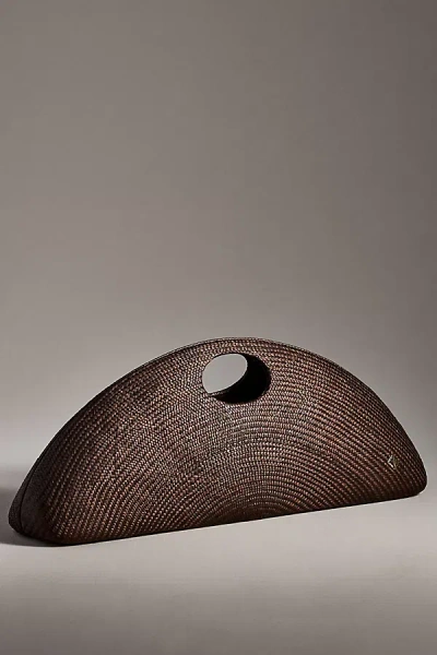 Aranaz Amor 2 Medium Woven Straw Clutch